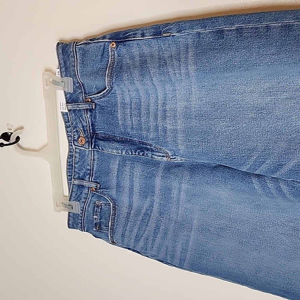 NEW LOFT Destructed Fresh Cut High Rise Barrel Jeans Med Blue Wash Women Spring - Picture 10 of 16